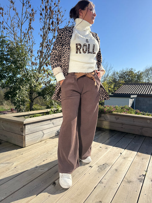 Pantalons en velours marron