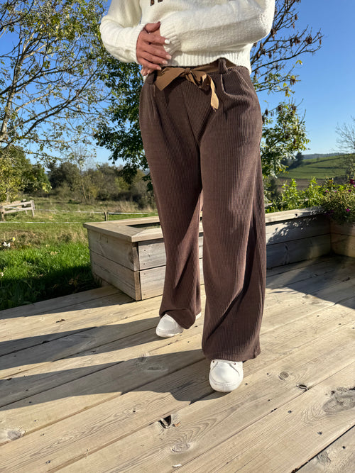 Pantalons en velours marron