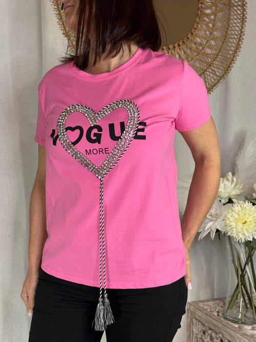 Tee shirt rose vogue