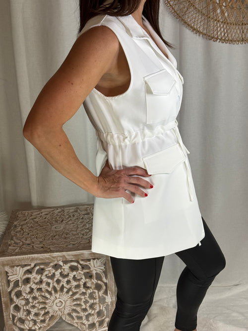 Tunique blazer blanche