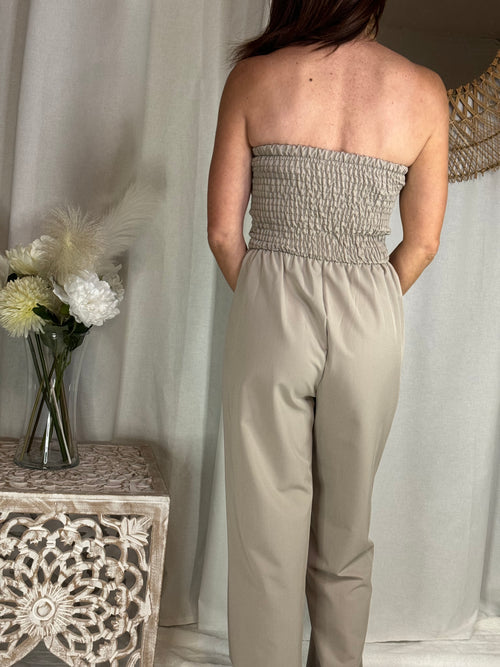 Combinaison bustier taupe