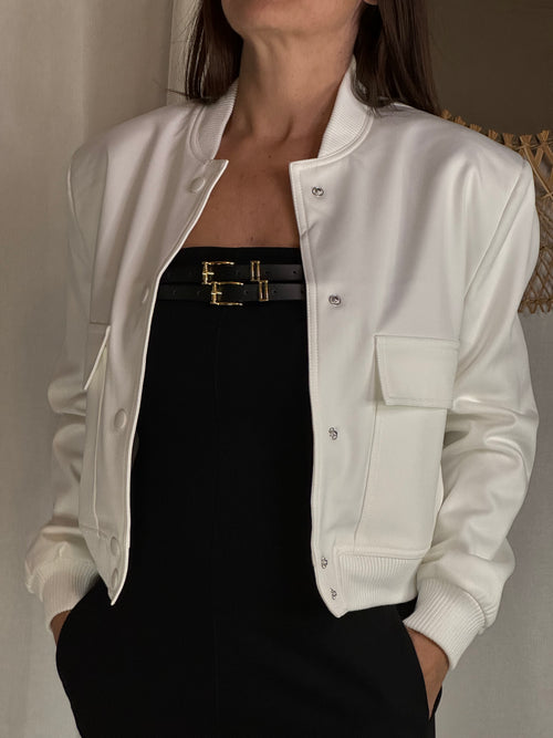 Veste style bombers blanche