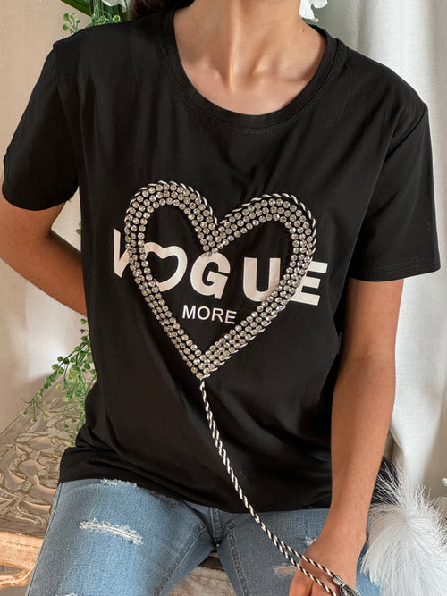 Tee shirt noir vogue