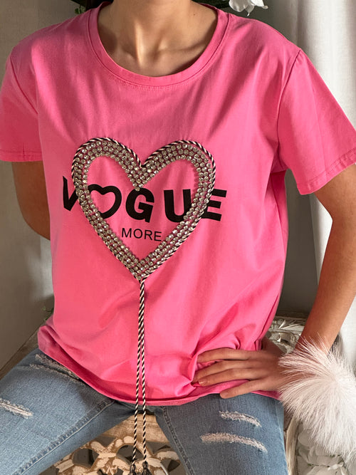 Tee shirt rose vogue