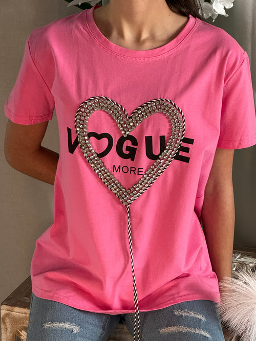 Tee shirt rose vogue