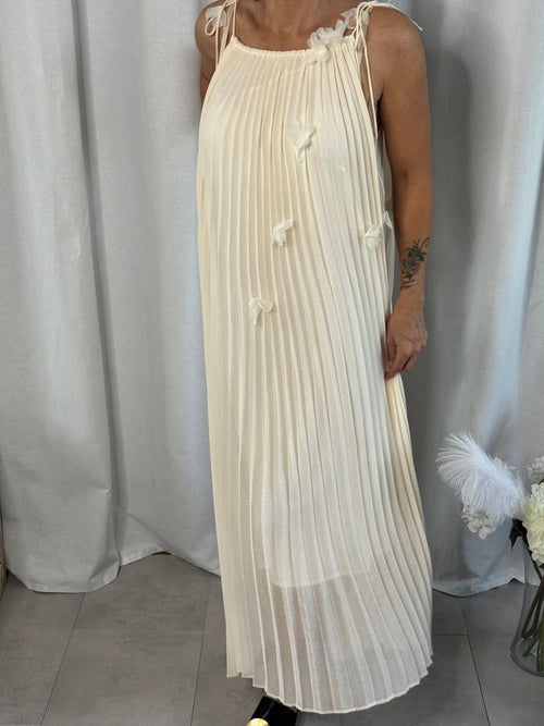 Robe longue beige nude