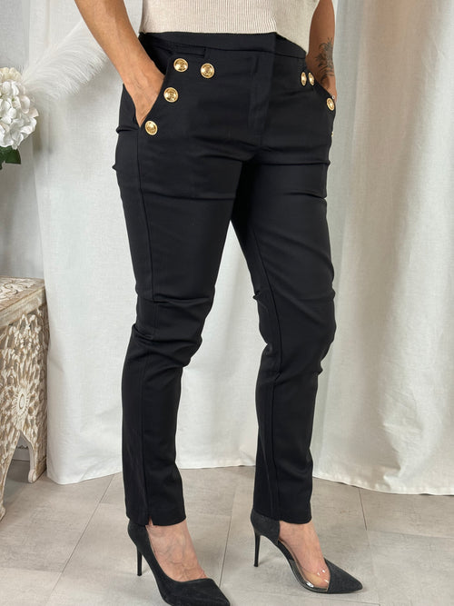 Pantalon noir à pince