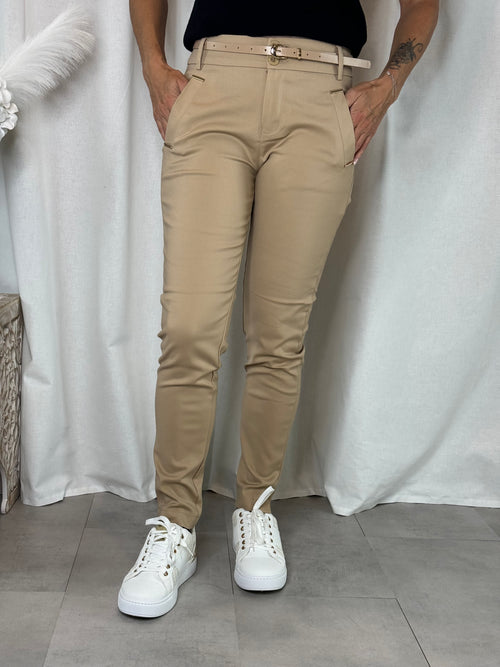 Pantalon à pince beige