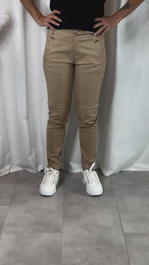 Pantalon à pince beige